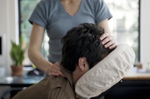 Man Getting Chair Massage