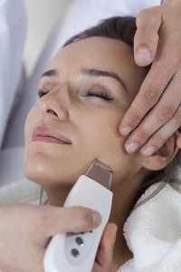 Close-up of woman having cavitation peeling